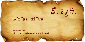 Sági Éva névjegykártya